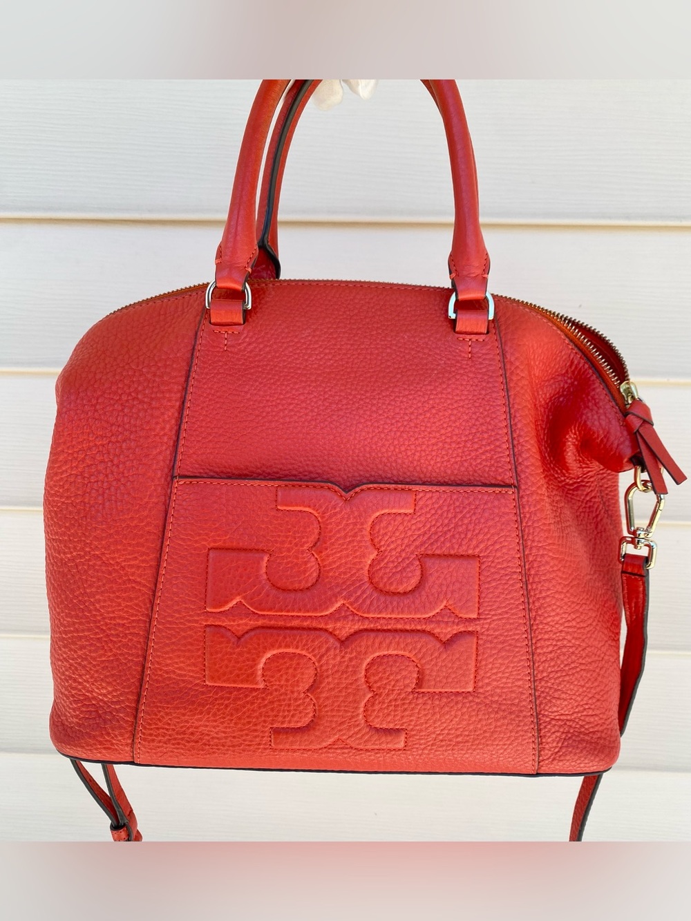 Tory Burch Bombe-T Medium Satchel 2/Way EUC!